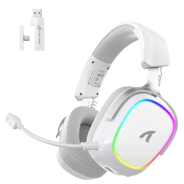 Attack Shark G800 2.4G Wireless Gaming Headset,Bluetooth 5.3,7.1