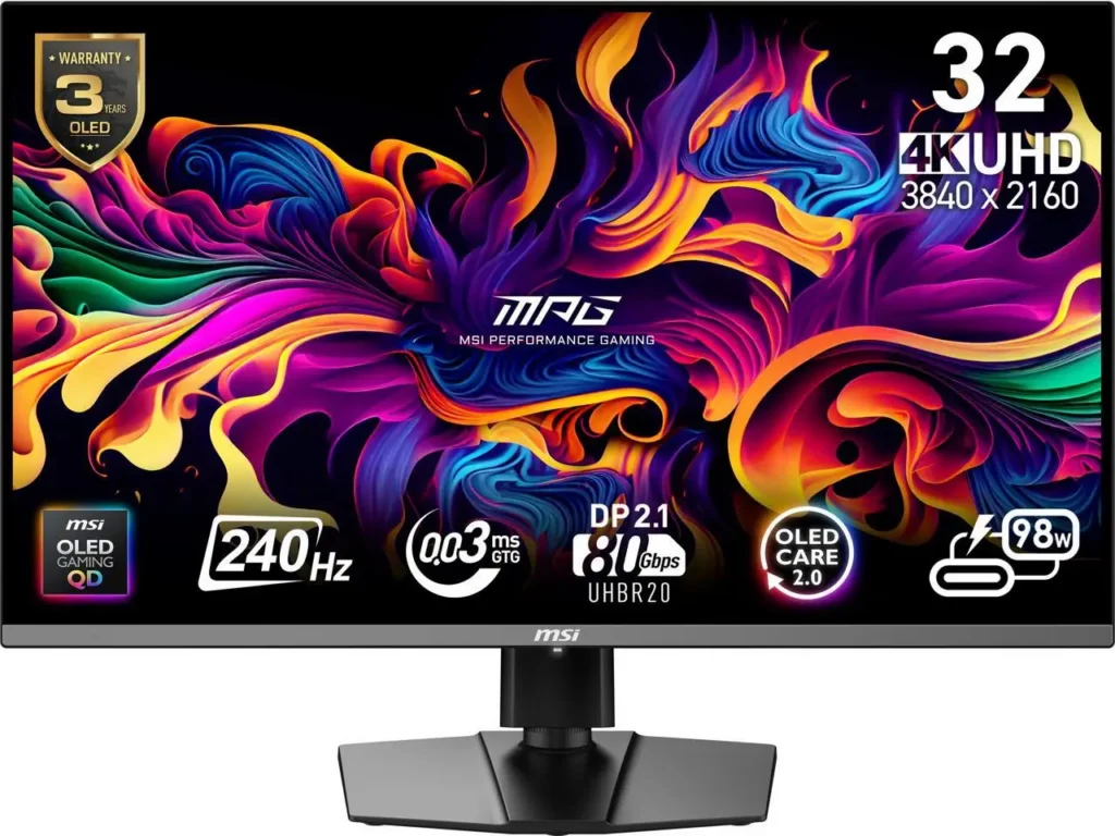 MSI 32 inch UHD 4K 240Hz AMD FreeSync Premium Pro & G-Sync Compatible