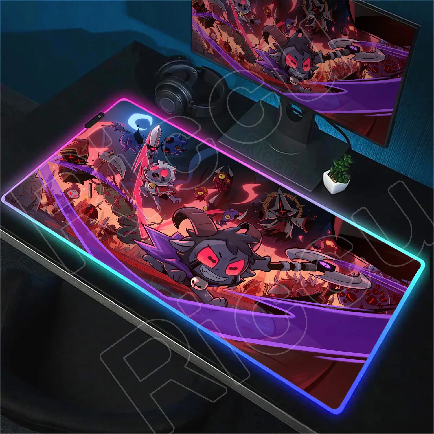 Large RGB Luminous Cult of the Lamb PC Mouse Pad Office Table