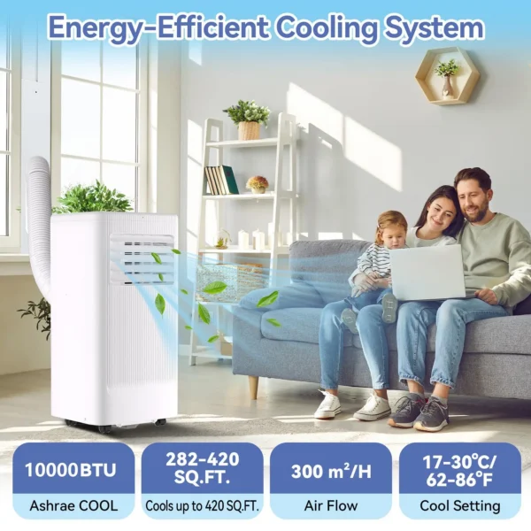 10000 BTU Portable Air Conditioner, 3-In-1 Standing AC Unit With
