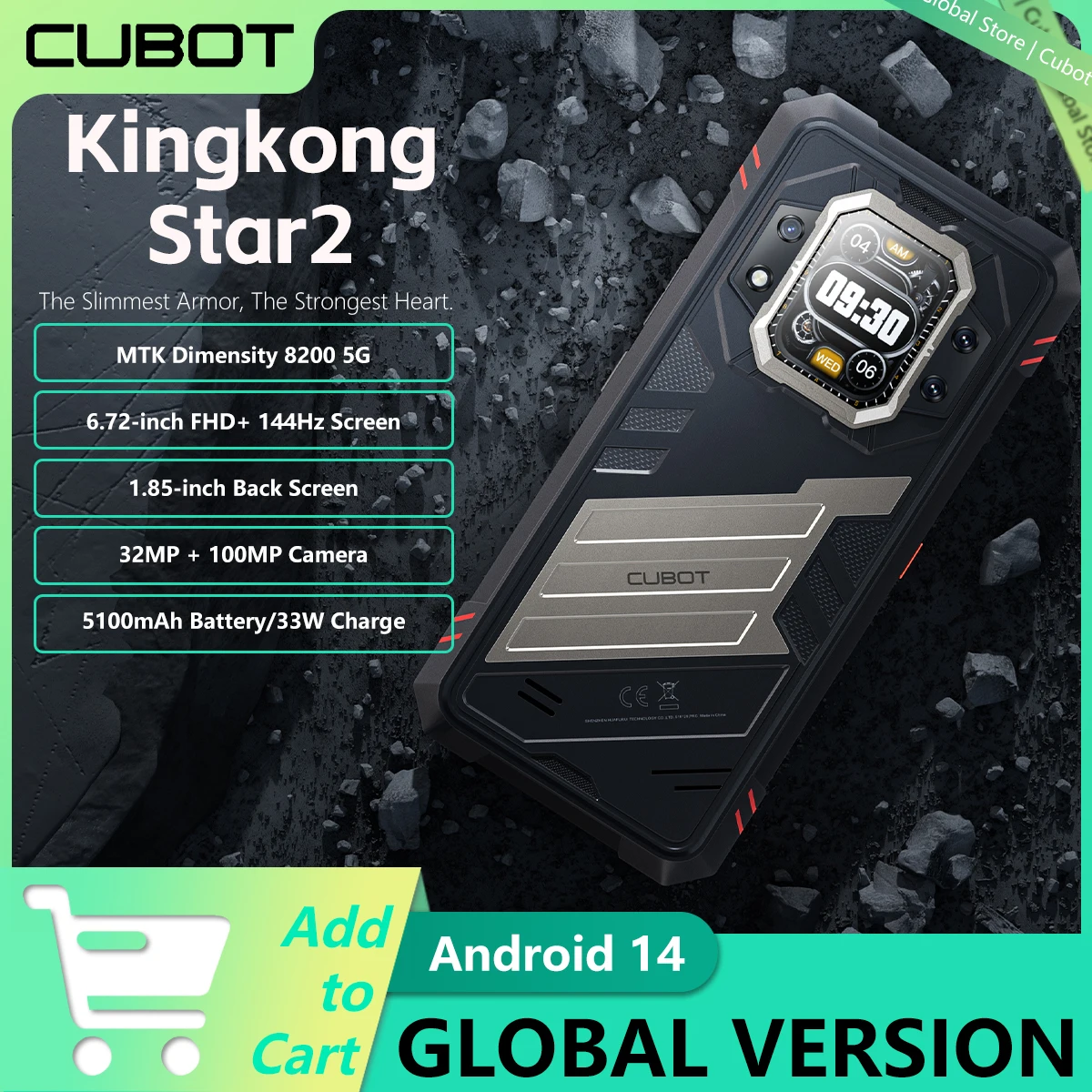 S3a95326ef5e4467e923ce7641b1e4320E.webp Cubot KingKong Star 2 Ultra-Slim Rugged Smartphone Dimensity 8200 5G