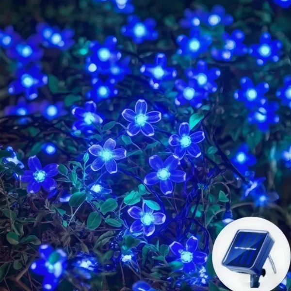 Solar Cherry Garden Blossom Flower Lights Garlands String Lights Solar