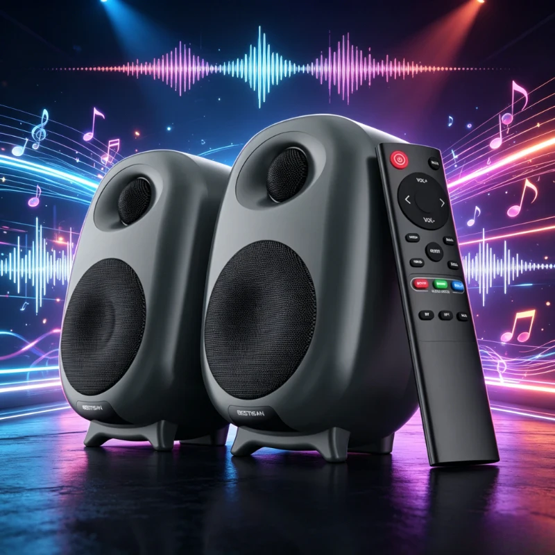 BESTISAN SR08 4-Inch 2.0 HIFI Bookshelf Speakers, Wireless Bluetooth