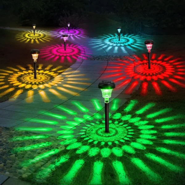 Solar Pathway Lights Outdoor Solar Yard Lamp RGB Color Changing/Warm