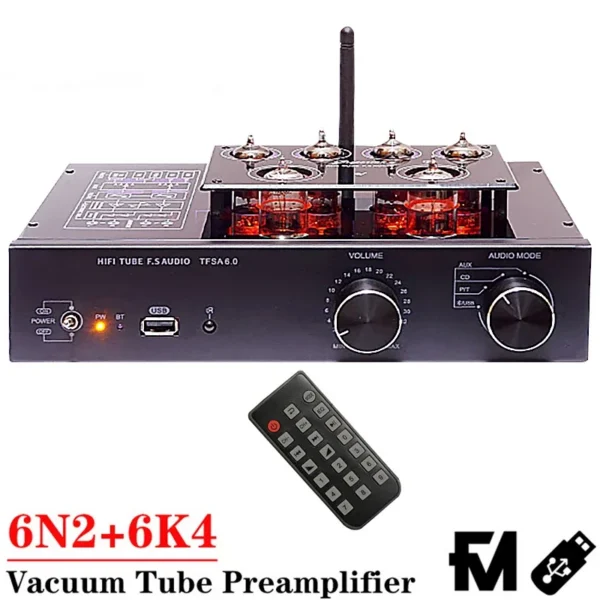 6922 Line Tube Preamplifier Bluetooth 5.2 6N2*3 6K4*3 Tube HIFI