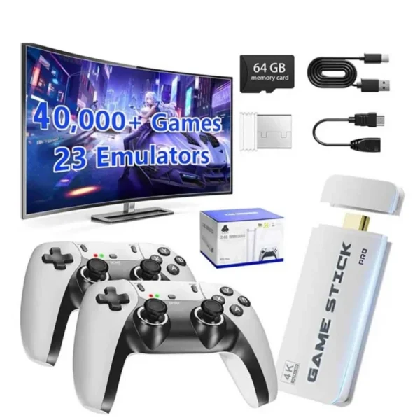 M15 4K TV Game Stick 64GB Built-in 20000+ Retro Games Console with