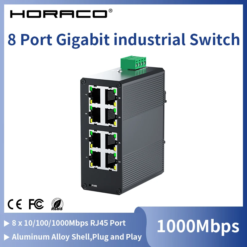 AMPCOM 1000Mbps Gigabit Network Switch 5 8 Port Ethernet - Image 3