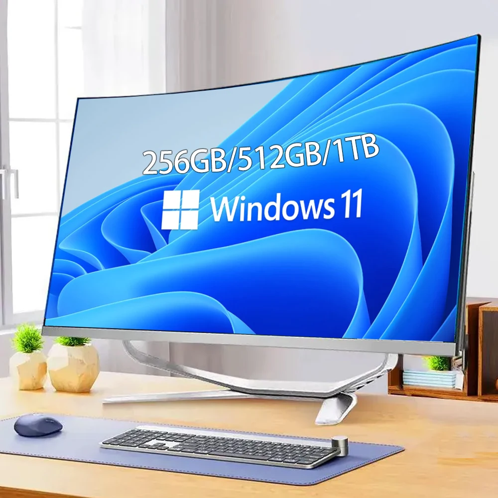 27-Inch Curved All-In-One PC Desktop LCD Display 8GB 16GB 32GB RAM 512