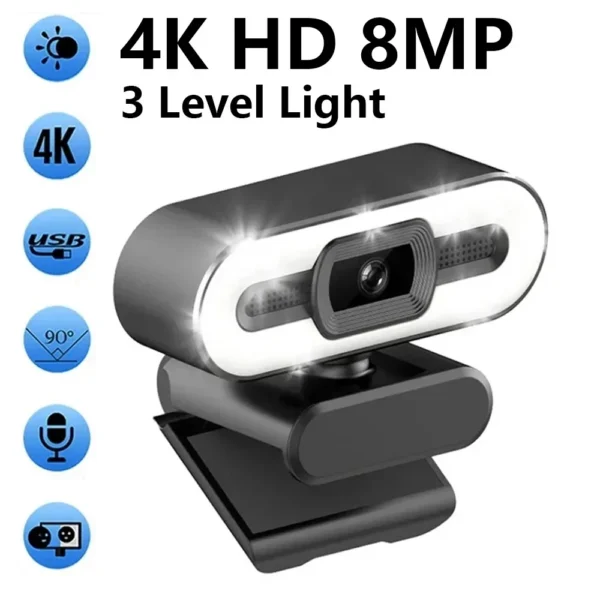 Portable Full HD 1080P 2K 4K Webcam PC Laptop Auto Focus Webcam Live