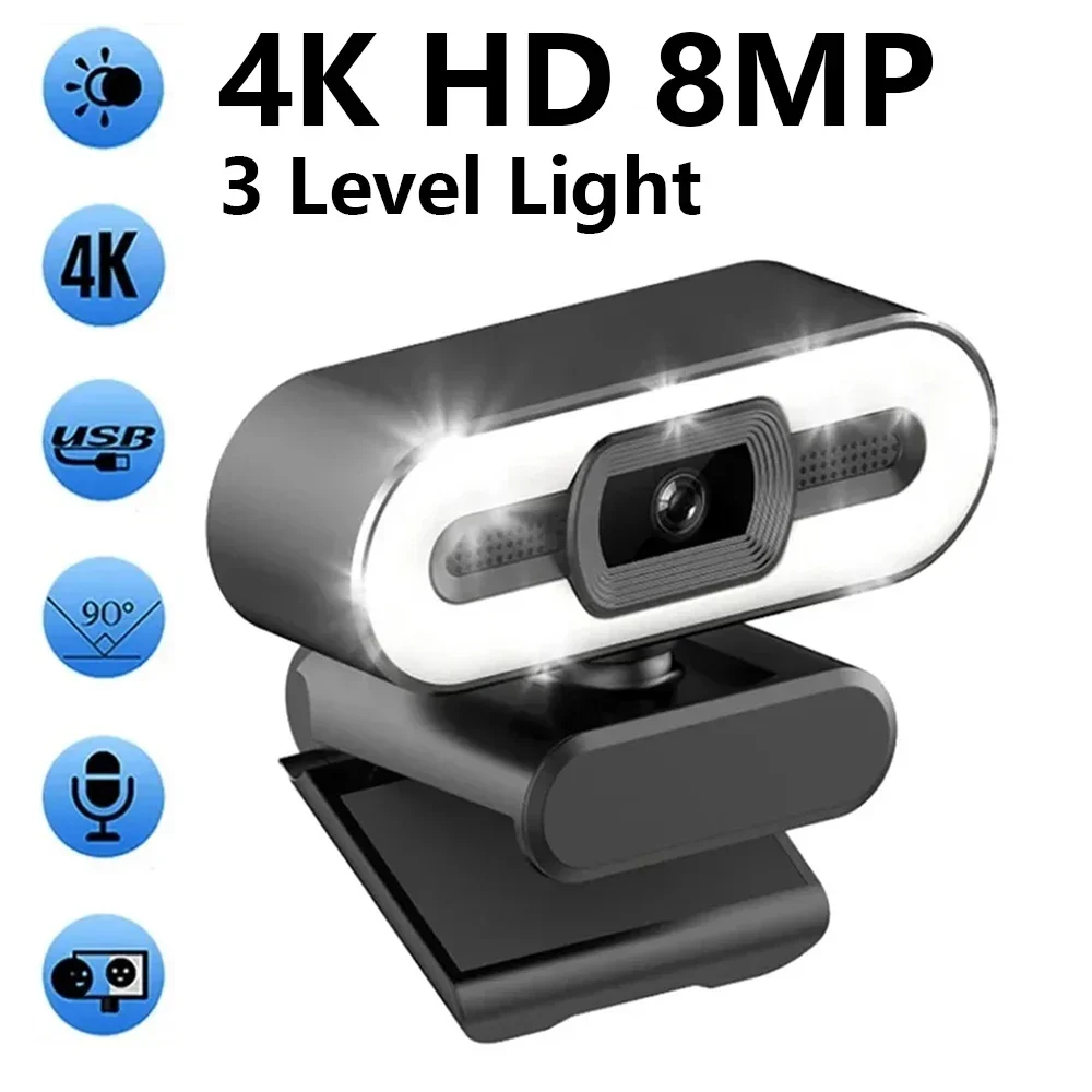 Portable Full HD 1080P 2K 4K Webcam PC Laptop Auto Focus Webcam Live