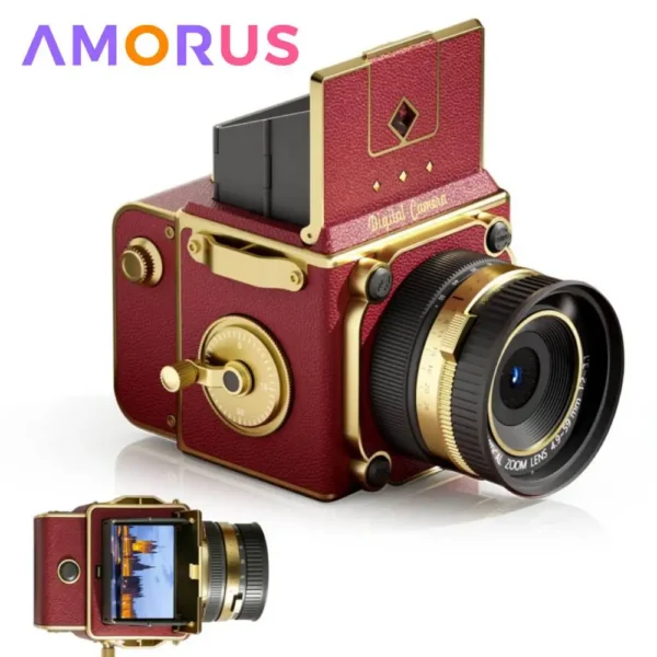 Vintage Digital Camera 64MP 2.7K Retro Point and Shoot Camera with