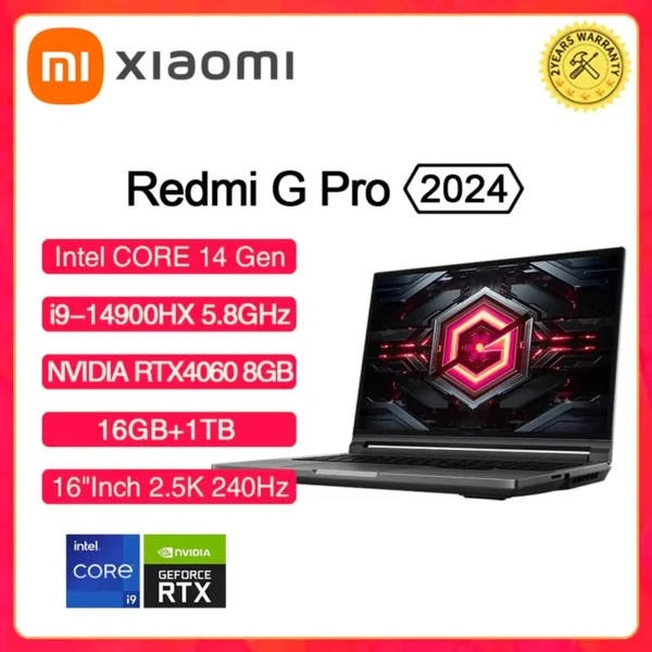 XIAOMI Redmi G Pro 2024 Gaming Laptop NVIDIA Geforce RTX 4060 Intel