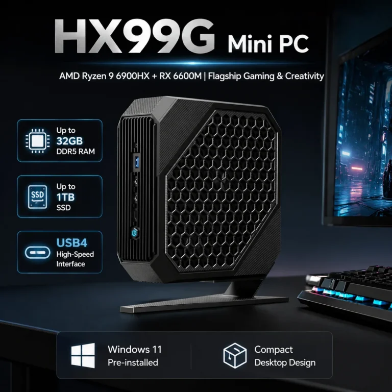 2025 New Oushedi HX99G Mini PC AMD Ryzen 9 6900HX Radeon RX 6600M USB4