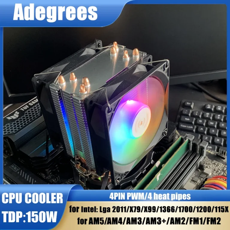 X99 CPU Air Cooler 2/4 Heat Pipes 3PIN/4PIN Quiet CPU RGB Cooling Fan