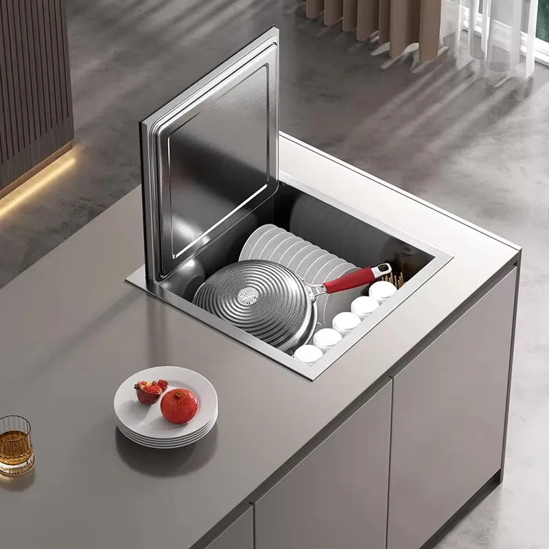 一人暮らしやカップル向けの電気式ステンレス製卓上食洗機、1時間サイクル、RV使用向け5人分設定