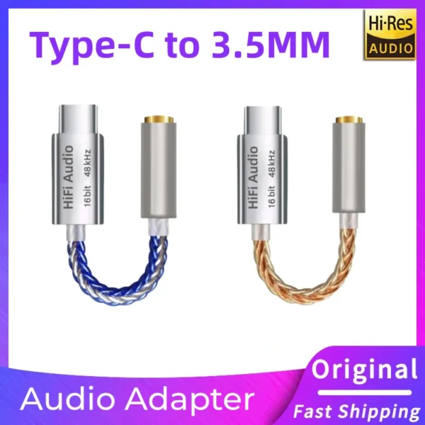 TypeC To 3.5mm AUX Adapter Earphone HiFi USB C DAC Headphone Amplifier