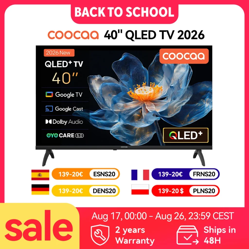 Coocaa 40" Full HD QLED TV – Integriertes Google Cast, 60Hz, HDR10 &