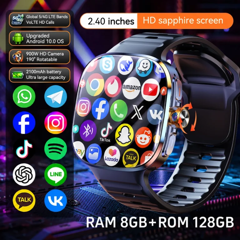 2026 Upgrade M99 5G/4G LTE Smartwatch SIM Card 2.4-Inch AMOLED Android