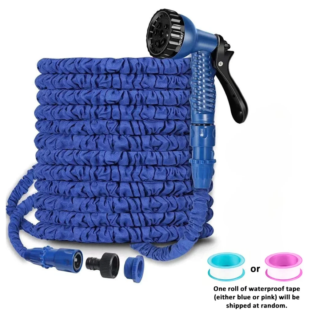 50/100FT Expandable Garden Hose – 3/4" & 1/2" Fittings, 7-Function
