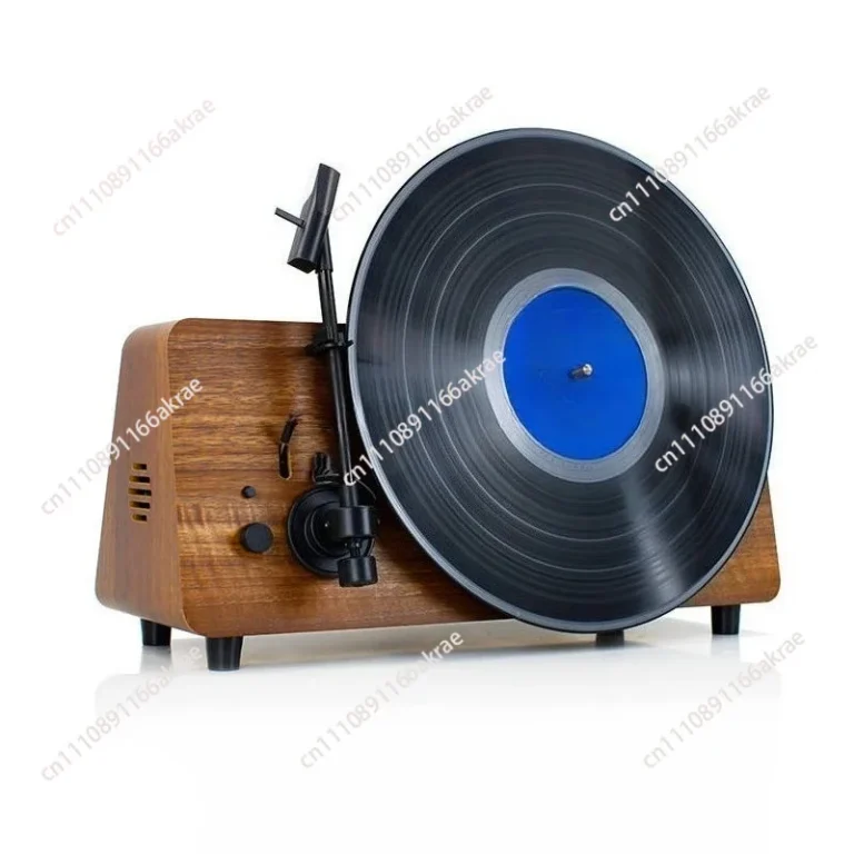 Vintage Wooden Vertical Phonograph Retro Vinyl Turntable Home Audio