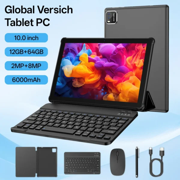 10-inch Tablet PC, Android 15 System, Quad-Core Processor, 12 (3+9) GB