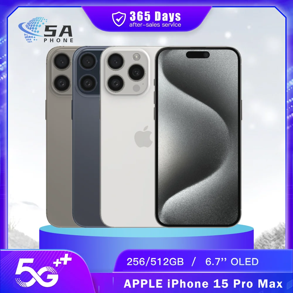 Original Used Apple iPhone 15 Pro Max 5G SmartPhone Face ID
