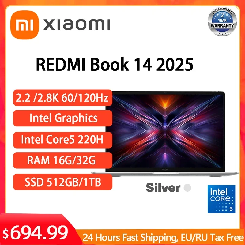 Xiaomi Laptop REDMI Book 14 C5-220H 2.2K/2.8K 120Hz Screen Computer PC