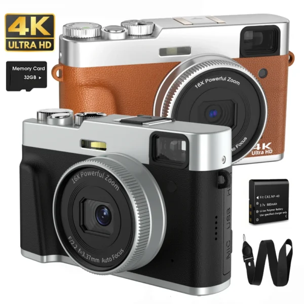 4K Digital Camera Auto Focus 48MP Vlogging Camera for YouTube and