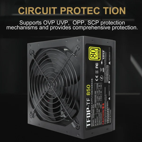 850w 80 Plus Gold Power Supply 110V/220V Full Modular Active PFC PC