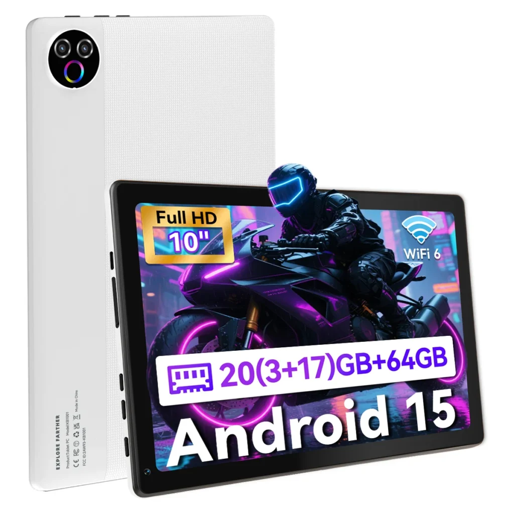 KB1001 Android 16 Tablet 10 Inch IPS HD Display, 20GB RAM (3+17GB