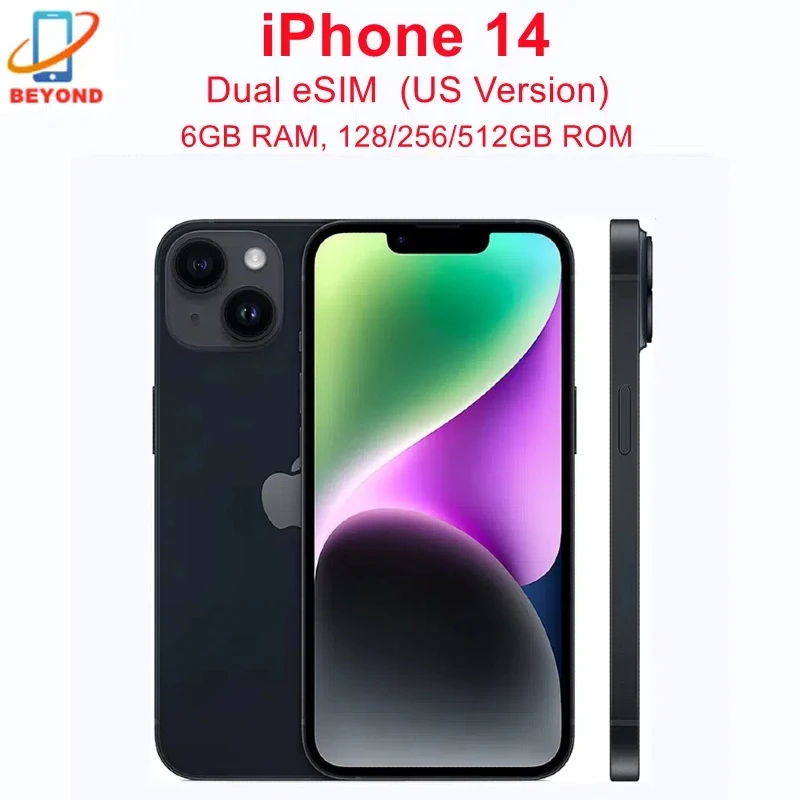 Unlocked iPhone 14 128GB/256GB ROM 6GB RAM 6.1' Original Super Retina