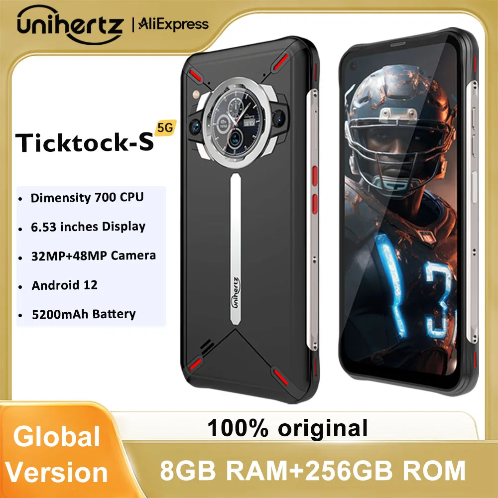 Unihertz Ticktock-S Slim Rugged 5G Smartphone 8GB 256GB Cell Phone