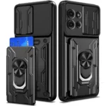 Rugged Military Grade Card Push Window Armor Case For Motorola G56 G86