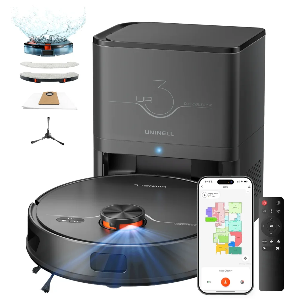 Refurbished UNINELL By Erabros UR3 Robot Vacuum and Mop Combo, 7000Pa