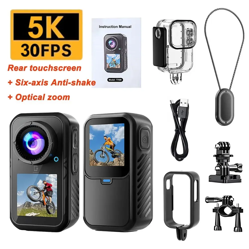 5K Mini Action Camera 4K 2.7K 60FPS Anti Shake Touch Waterproof