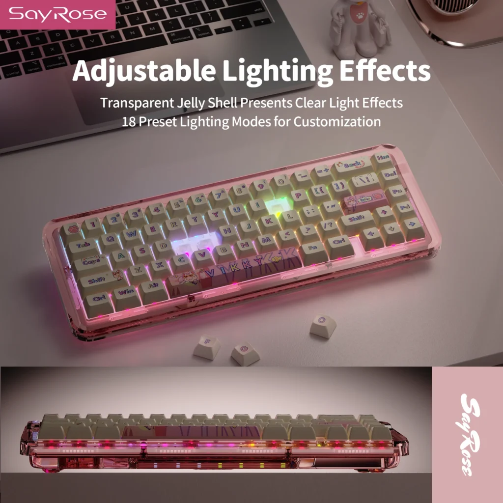 SayRose B67 Cute Wireless Mechanical Keyboard Triple Mode 2.4G