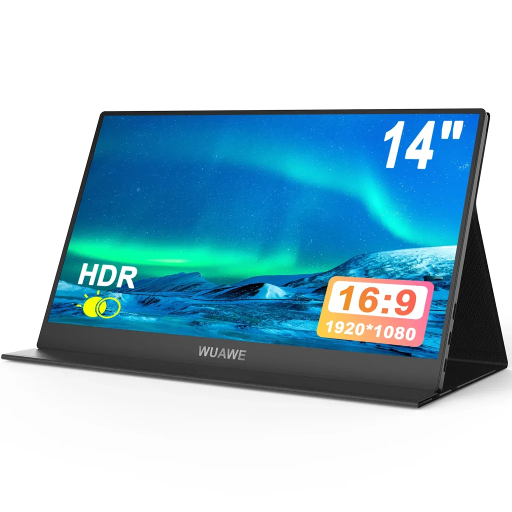 WUAWE 14inch Portable Monitor 1920*1080 USB-C HDMI and Type-C Travel