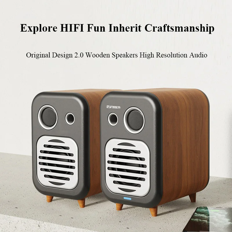 BL-885 Wooden Active Bookshelf Speakers Home HIFI Bluetooth Speakers 3