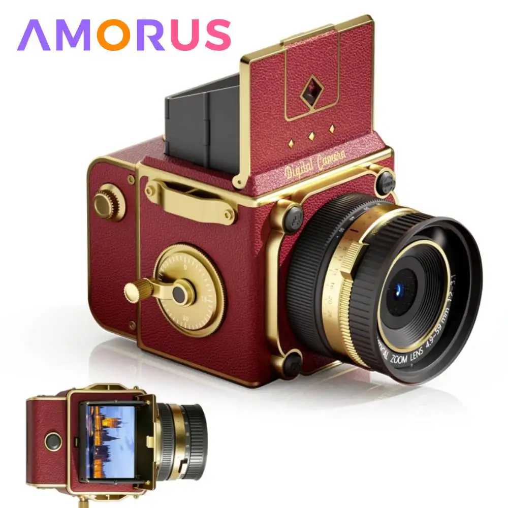 Vintage Digital Camera 64MP 2.7K Retro Point and Shoot Camera with