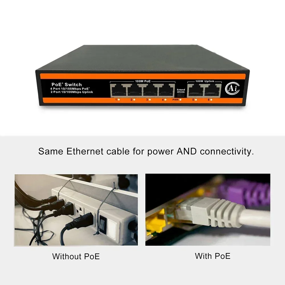Gigabit POE Switch 4/8 Port Active for IP Cameras CCTV Security