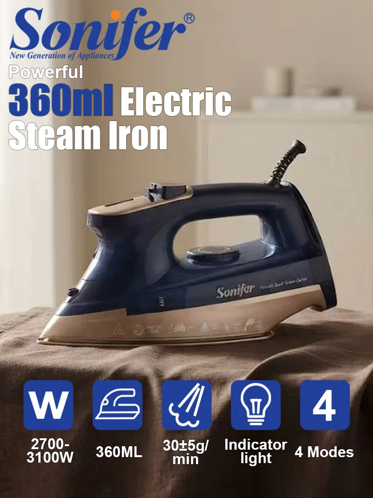 Steam Iron Sonifer SF-9156 3000W Ceramic Soleplate Vertical Steam Anti