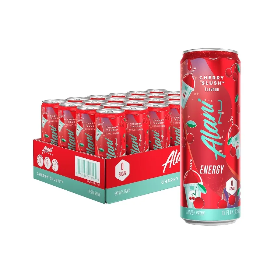 CHERRY SLUSH Sugar Free Low Calorie Energy Drinks 200mg Caffeine