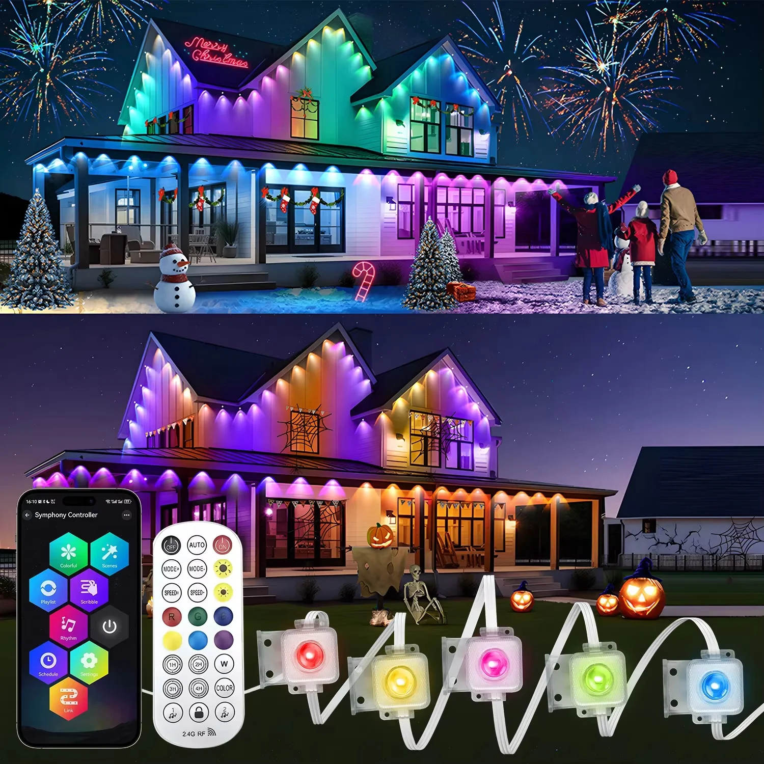 Smart Permanent Outdoor Lights Eaves Lights IP67 Waterproof Light