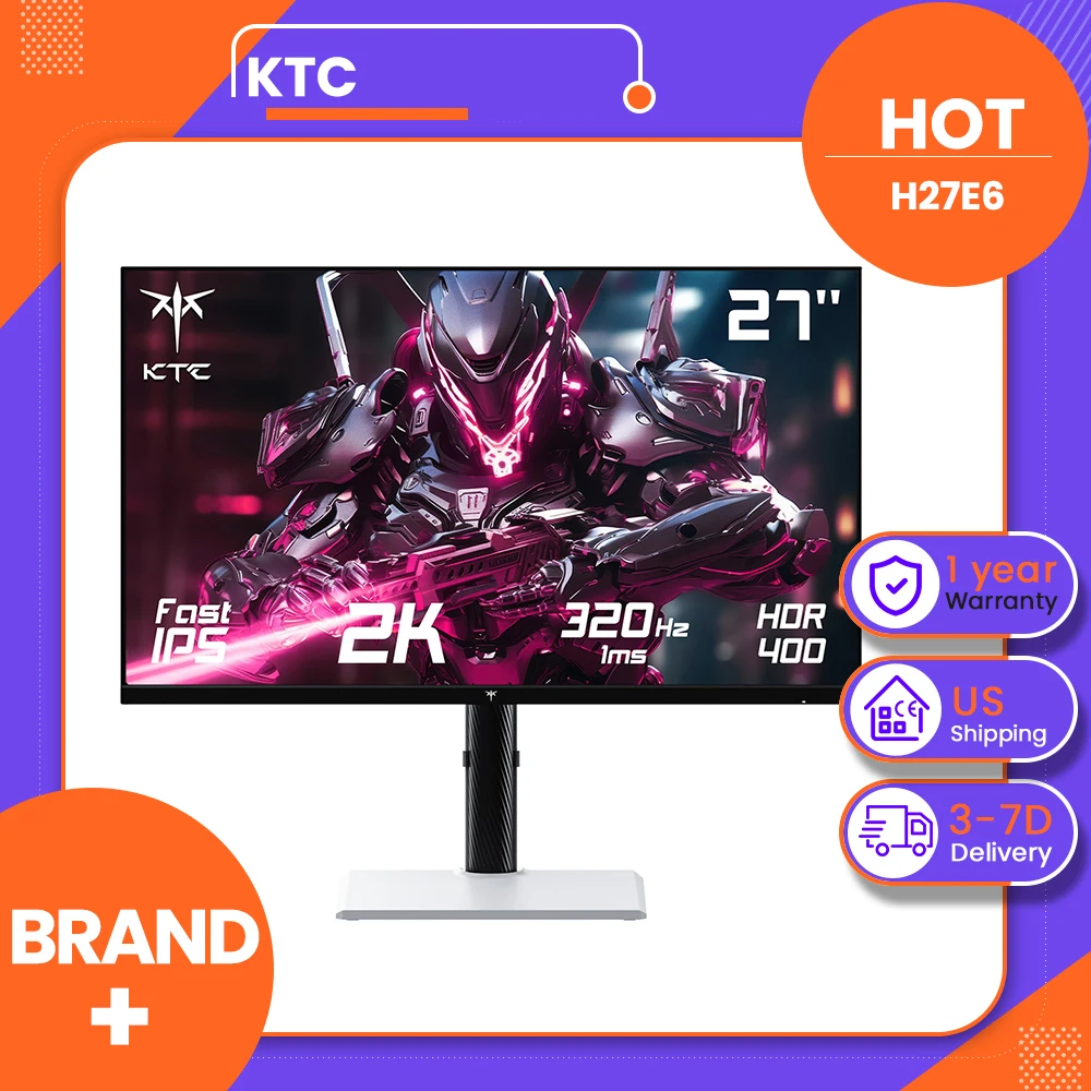 KTC H27E6 27inch Gaming Monitor 2560*1440 QHD Fast IPS Screen, 300Hz